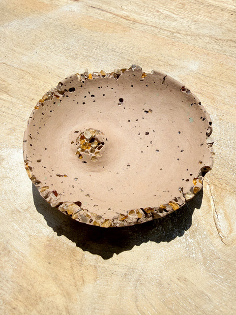 Terrakotta / Citrin Splitter / Räucherstäbchenhalter